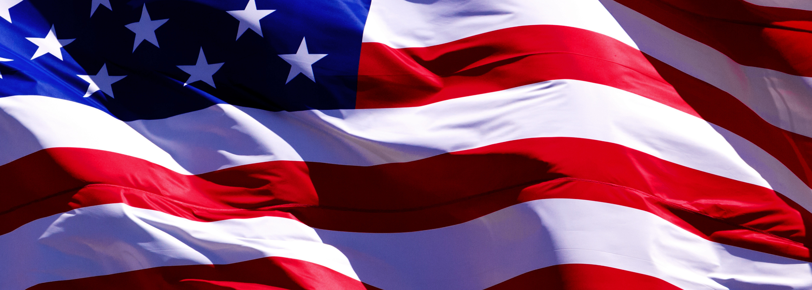 Close-up of the American flag with vibrant colors.