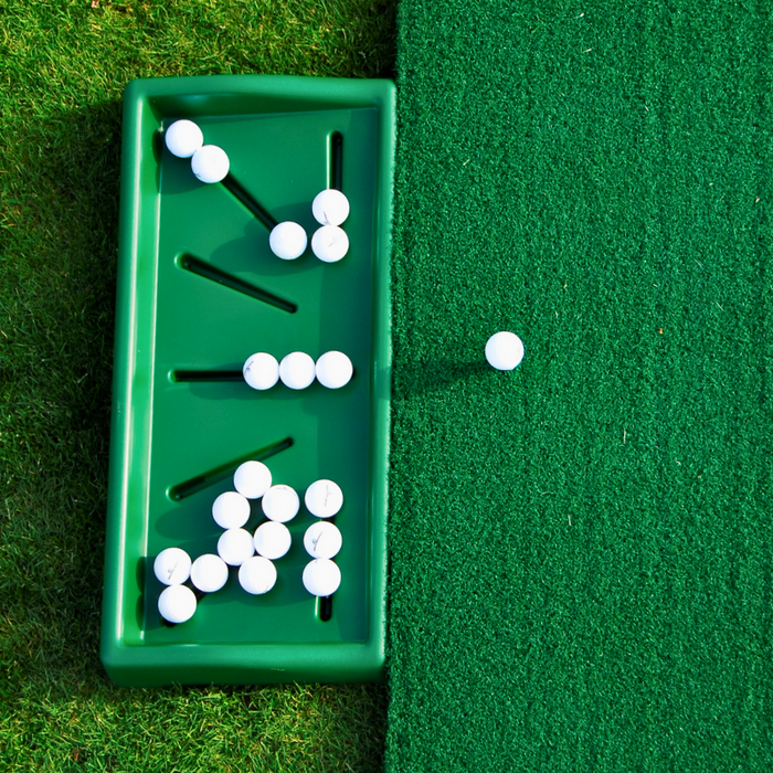Golf Ball Tray with Golf Hitting Mat